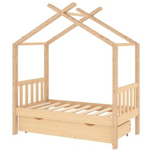 vidaXL fi&oacute;kos t&ouml;m&ouml;r fenyőfa gyerek&aacute;gykeret 70 x 140 cm