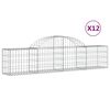 vidaXL 12 db &iacute;ves horganyzott vas gabion kos&aacute;r 200x30x40/60 cm