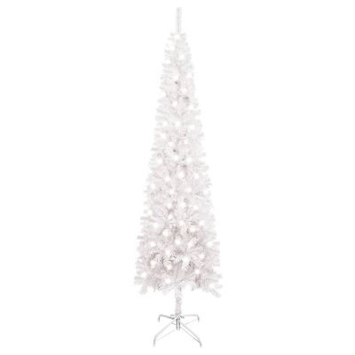 vidaXL fehér megvilágított vékony karácsonyfa 180 cm