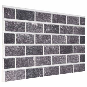 vidaXL Fali panelek 10 pcs Fekete &eacute;s Sz&uuml;rke 100 x 50 cm EPS Hab
