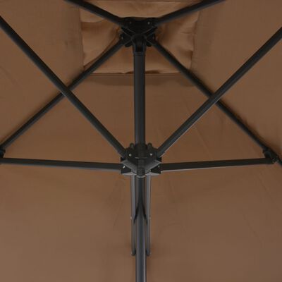 vidaXL tópszínű kültéri napernyő acélrúddal 250 x 250 cm