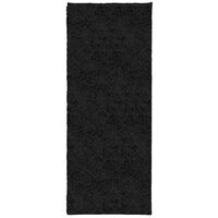vidaXL fekete hosszú szálú bozontos modern szőnyeg 80 x 200 cm