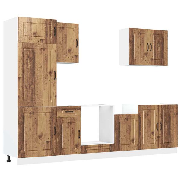 vidaXL 7 darabos konyhaszekr&eacute;ny k&eacute;szlet r&eacute;gi f&aacute;b&oacute;l k&eacute;sz&uuml;lt műfa