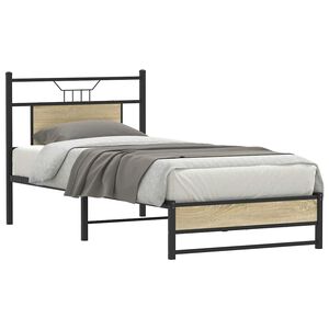 vidaXL sonoma t&ouml;lgy sz&iacute;nű szerelt fa &aacute;gykeret matrac n&eacute;lk&uuml;l 90x190 cm