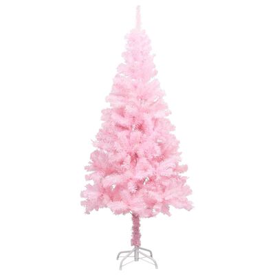 vidaXL rózsaszín PVC megvilágított műkarácsonyfa állvánnyal 150 cm