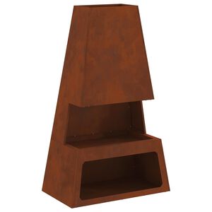 vidaXL Tűzgy&uacute;jt&oacute; t&aacute;l Rozsd&aacute;s 60 x 35 x 100 cm Időj&aacute;r&aacute;s&aacute;ll&oacute; ac&eacute;l