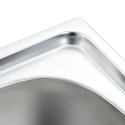 vidaXL kétmedencés rozsdamentes acél mosogató szűrővel és szifonnal