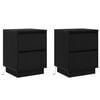 vidaXL &Eacute;jjeliszekr&eacute;ny 2 pcs Fekete t&ouml;lgy 39 x 34,5 x 50 cm Faanyag