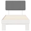 vidaXL Ágykeret Kárpitozott Fejtámlával Világosszürke 90 x 200 cm