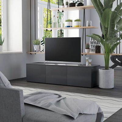 vidaXL szürke forgácslap TV-szekrény 120 x 34 x 30 cm