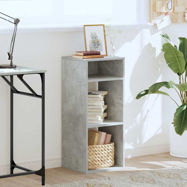 vidaXL k&ouml;nyvszekr&eacute;ny betonsz&uuml;rke 34x31x80 cm szerelt fa