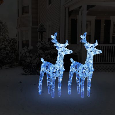 vidaXL 2 db akril karácsonyi rénszarvas 80 kék LED-del