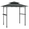 vidaXL antracit ac&eacute;l grillező pavilon oldals&oacute; polcokkal 240x150x243 cm