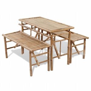 vidaXL bambusz s&ouml;r&ouml;zőasztal 2 paddal 100 cm