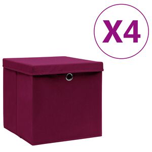 vidaXL 4 db s&ouml;t&eacute;tpiros fedeles t&aacute;rol&oacute;doboz 28 x 28 x 28 cm