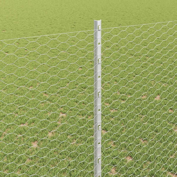 vidaXL Ker&iacute;t&eacute;s oszlopokkal Ez&uuml;st 1,6 x 10 m Ac&eacute;l