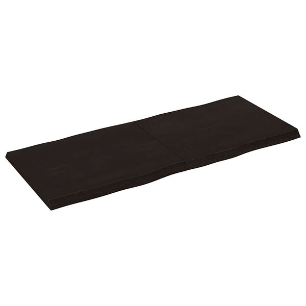 vidaXL s&ouml;t&eacute;tbarna kezelt t&ouml;m&ouml;r asztallap 120x50x(2-4) cm