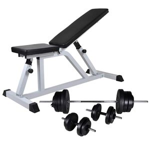 vidaXL edzőpad egykezes &eacute;s k&eacute;tkezes s&uacute;lyz&oacute;k&eacute;szlettel 60,5 kg