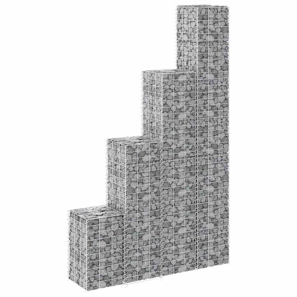 vidaXL 4 db vas gabion magaságyás 30 x 30 x 50 / 100 / 150 / 200 cm