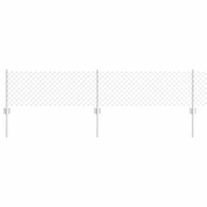 vidaXL Ker&iacute;t&eacute;s oszlopokkal Ez&uuml;st 0,4 x 10 m Ac&eacute;l