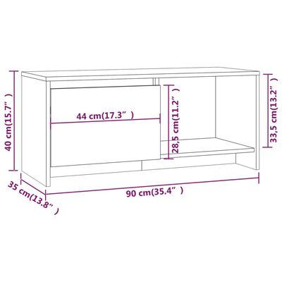vidaXL sonoma-tölgyszínű forgácslap TV-szekrény 90 x 35 x 40 cm