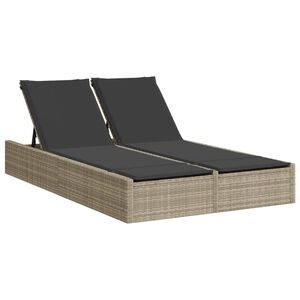 vidaXL vil&aacute;gossz&uuml;rke polyrattan dupla napoz&oacute;&aacute;gy p&aacute;rn&aacute;val