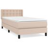 vidaXL cappuccino sz&iacute;nű műbőr rug&oacute;s &aacute;gy matraccal 80 x 200 cm