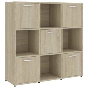 vidaXL sonoma t&ouml;lgy sz&iacute;nű szerelt fa k&ouml;nyvszekr&eacute;ny 90 x 30 x 90 cm