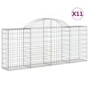 vidaXL 11 db íves horganyzott vas gabion kosár 200x30x80/100 cm