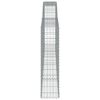vidaXL 7 db íves horganyzott vas gabion kosár 400x30x120/140 cm