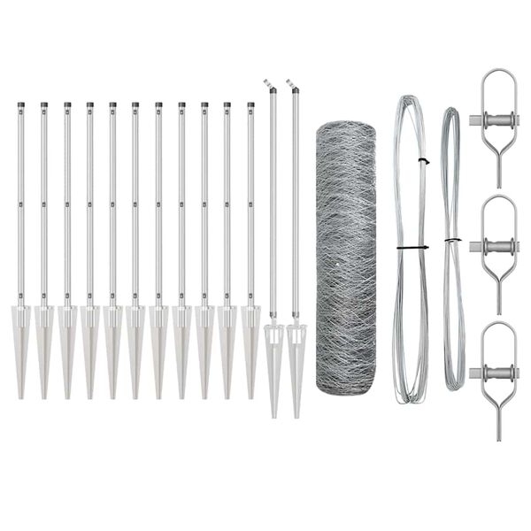 vidaXL Ker&iacute;t&eacute;soszlop Ez&uuml;st 10 x 0,6 m (36 mm meshn&eacute;l) Ac&eacute;l