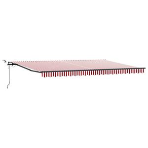 vidaXL Beh&uacute;zhat&oacute; napellenző Piros &eacute;s Feh&eacute;r 500 &times; 350 cm Poli&eacute;szter