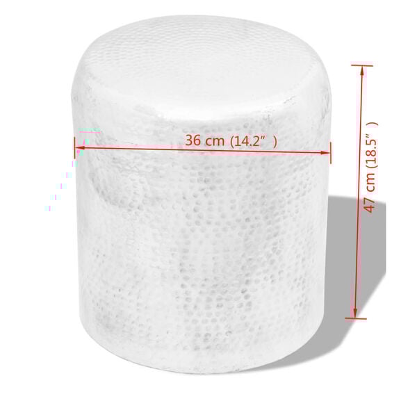 vidaXL ezüstszínű, kalapált alumínium ülőke/kisasztal