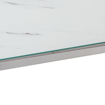 vidaXL ezüstszínű rozsdamentes acél és edzett üveg tálalóasztal