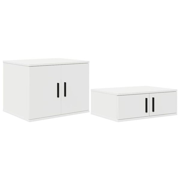 vidaXL T&aacute;rol&oacute;szekr&eacute;ny 2 pcs Feh&eacute;r 127 x 41 x 40 cm Faanyag