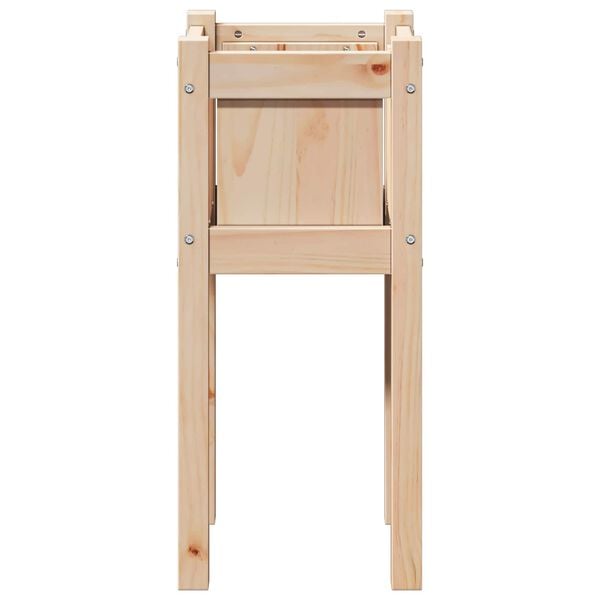 vidaXL Kerti cserép Természet 31 x 31 x 70 cm Tömör fenyőfa