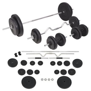 vidaXL egykezes &eacute;s k&eacute;tkezes s&uacute;lyz&oacute;k&eacute;szlet 90 kg