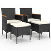 vidaXL 4 r&eacute;szes fekete polyrattan kerti sz&eacute;k- &eacute;s zs&aacute;molyszett