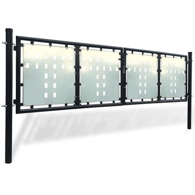 vidaXL fekete kerítés kapu 300 x 150 cm