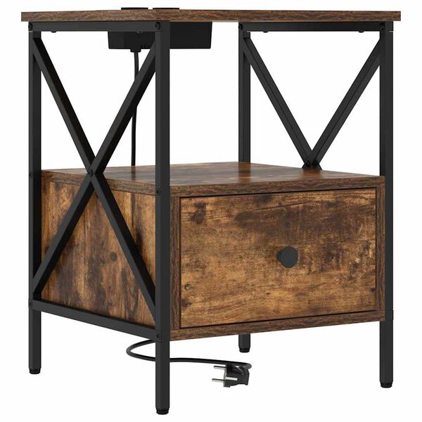 vidaXL &Eacute;jjeliszekr&eacute;ny F&uuml;st&ouml;lt t&ouml;lgy 41,5 x 40,5 x 55 cm Faanyag