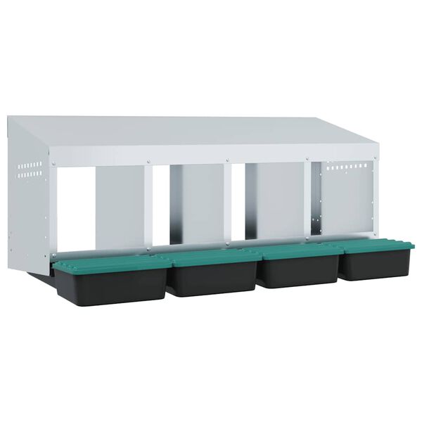 vidaXL 4 rekeszes, falra szerelhető, horganyzott ac&eacute;l csirkef&eacute;szkelől&aacute;da