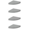 vidaXL 4 db magasf&eacute;nyű sz&uuml;rke MDF lebegő sarokpolc 25 x 25 x 3,8 cm