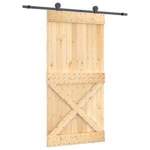 vidaXL Cs&uacute;sz&oacute; ajt&oacute; 100 x 210 cm Szil&aacute;rd Fenyőfa (Nem Kezelt)