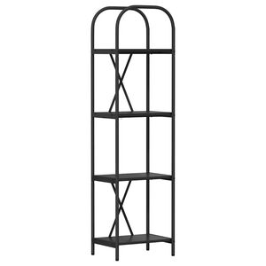 vidaXL K&ouml;nyvespolc 4 szintes 40 x 30 x 146 cm Szerelt fa Fekete t&ouml;lgy