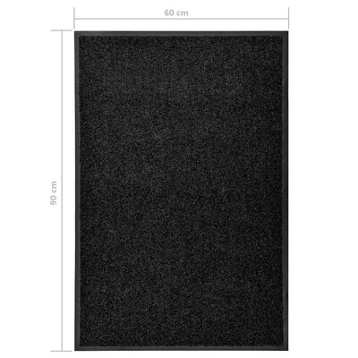 vidaXL fekete kimosható lábtörlő 60 x 90 cm
