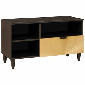 vidaXL TV szekr&eacute;ny fi&oacute;kkal Fekete &eacute;s Arany 80 x 33 x 46 cm Faanyag