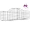vidaXL 2 db íves horganyzott vas gabion kosár 200x50x60/80 cm