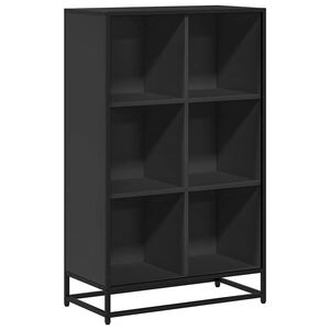 vidaXL fekete szerelt fa k&ouml;nyvszekr&eacute;ny 65,5x33x107,5 cm