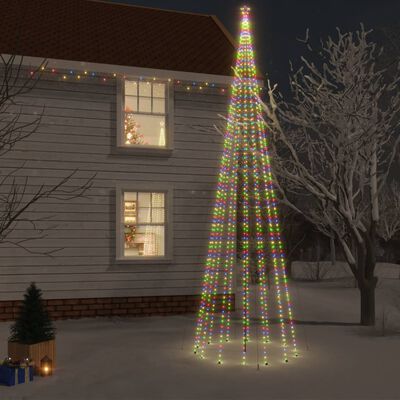 vidaXL karácsonyfa cövekkel 1134 színes LED-del 800 cm
