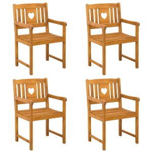 vidaXL Kerti pad 4 pcs Term&eacute;szetes 56 x 55,5 x 90 cm T&ouml;m&ouml;r Ak&aacute;cfa